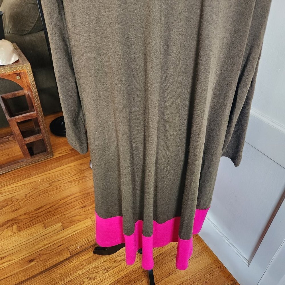 Vintage Joanie Char Wool Color Block Long Duster/Cardigan Sz 10 - Picture 7 of 9